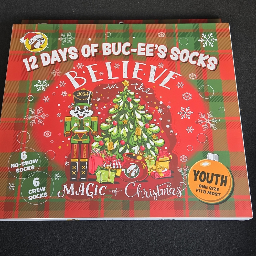 Bucees Christmas Socks 12 days of socks Holiday Ugly Sweater Party Beaver  NEW